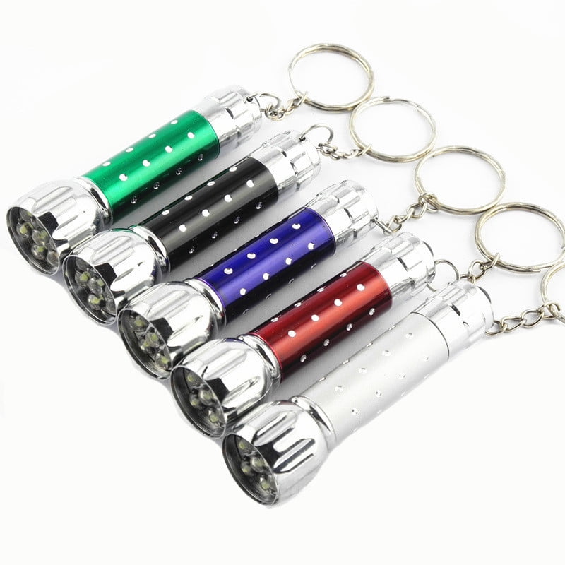 Portable 7 LED Mini Flashlight Light Torch Aluminum Key Ring Keychain Chain Gift 