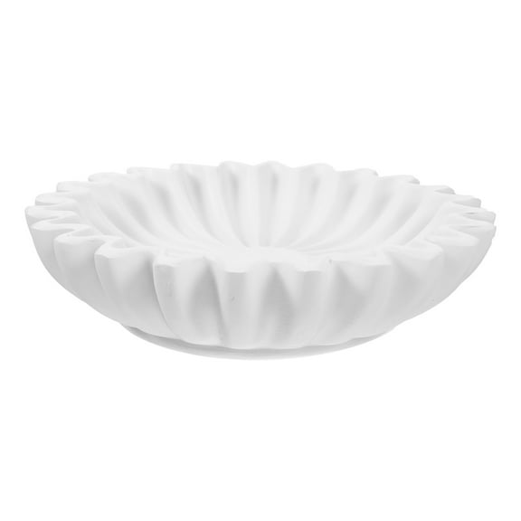 KALLORY Large Decorative Bowl Interior Design Ceramic White 1Pcs For Living Room