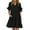 Black, variant on AherBiu Boho Dresses for Women Stretch Comfy Notch V Neck Ruffle Flowy Summer Short Dress with Pockets