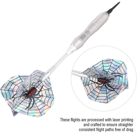 Steel Tip Darts Set, Balanced Silver Barrels  Consistent Flights For Accurate Throwing, 3pc Set