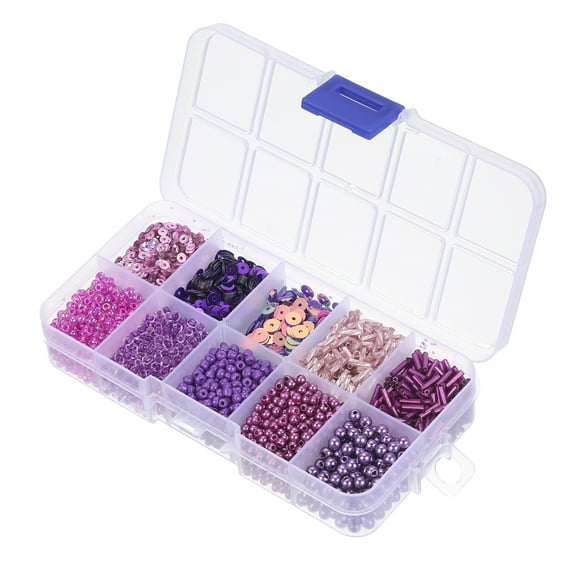 Assorted Beads Sequins 10 Deep Purple Styles for Jewelry Making Crafts Sewing