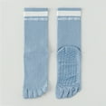 thumbnail image 2 of IWRICH Yoga Pilates Toe Socks with Grips for Women Non Slip Cushioned Crew Socks Mid Calf Socks Blue, 2 of 3