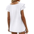 thumbnail image 4 of iHengLiXing Tops for Women Plus Size Women's Summer Solid Color Casual-neck Short Sleeve-neck Top/Shirt White XL, 4 of 4