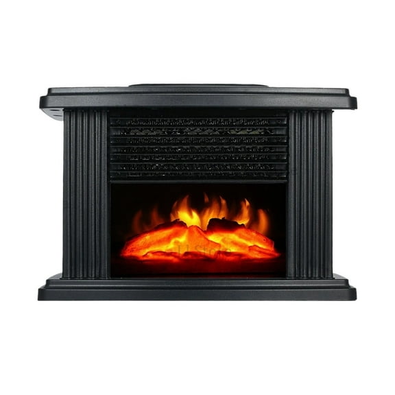 Mini Electric Fireplace Heater Simulated Flame Quiet Operation Portable Heating Warmer Fan Space Heater With Remote Control ,Heating Fast