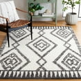 thumbnail image 2 of SAFAVIEH Marrakesh Xzavier Diamond Polyester Area Rug, Ivory/Dark Grey, 8' x 10', 2 of 8