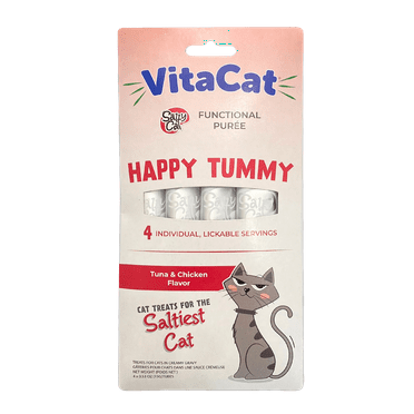 Salty Cat by VitaCat Happy Tummy Tuna & Chicken Soft Treats for Cats, 60g Pouch (4 Pack)
