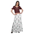 thumbnail image 1 of Moomaya Ethnic Dress For Women Printed Long Skirt And Cold Shoulder Crop Top Set, 1 of 6
