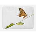 thumbnail image 1 of Swallowtail Butterfly Bath Mat, Caterpillar Pupae Butterfly Life's Stages Inspirational Nature, Non-Slip Plush Mat Bathroom Kitchen Laundry Room Decor, 29.5 X 17.5 Inches, Pale Brown Green, Ambesonne, 1 of 2