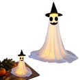 thumbnail image 4 of Halloween Lighted Ghost Porch Decoration 5.4FT - Glowing Yard Ornament with Witch Hat for Indoor Outdoor Party E, 4 of 7