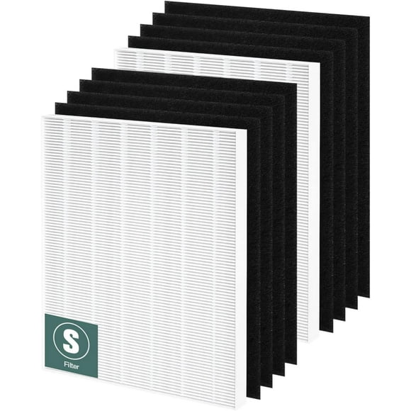 C545 Filtre de Remplacement HEPA Véritable Compatible avec Purificateur d'Air Winix C545 Remplacement pour Filtre Winix S Pièce 1712-0096-00 et 2522-0058-00, 2 x Filtre HEPA Véritable + 8 x Pré-Filtre à Charbon Actif