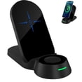 thumbnail image 2 of 3 in 1 Foldable Wireless Charging Station, Compatible with Mobile Phone/Apple Watch/Bluetooth Headset Multi-Functional 15W QI Wireless Fast Charger, 2 of 9