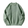 thumbnail image 3 of successthop Mens and Big Mens Sweaters Plus Size Long Sleeve Knitwear Chunky Crewneck Fall Winter Ribbed Cuff Solid Tops, 3 of 5