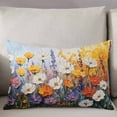 thumbnail image 3 of Country Flowers Throw Pillow Cover 20 x 26 Inch Decorative Pillow Cover Pastoral Farmhouse Botanical Floral Lumbar Pillowcase Seasonal Rectangle Cushion Case for Couch Sofa Bed Living Room, 3 of 7