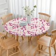 thumbnail image 3 of Pioneer Flower Floral Print Pattern Round Fitted Tablecloth with Elastic Edge,Dining Table Cover Waterproof,Outdoor Round Tablecloth for Camping,Dining,Indoor and Outdoor, 3 of 7