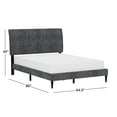 thumbnail image 2 of Hillsdale Blakely Fabric Upholstered Platform QN Bed Dual USB Ports Gray, 2 of 5