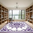 thumbnail image 2 of ODIKA 2x3 Machine Washable Non-Slip Area Rug, Luxurious Floral Medallion Vintage Distressed Elegant Seamed High Traffic Rug, Purple, 931687, 2 of 7