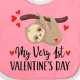 thumbnail image 4 of Inktastic My First Valentines Day Baby Sloth Boys or Girls Baby Bib, 4 of 4