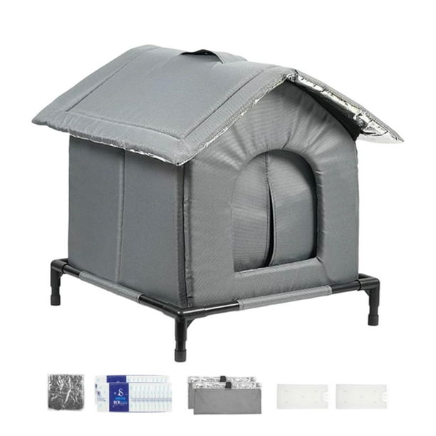 Caseta para gatos de verano con soporte elevado multifuncional para gatos callejeros y refrescantes. L