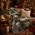 thumbnail image 3 of Cabin Wildlife Wilderness Adventure Moose Bear, Peaceful Mountain Lake Scene, Warm Flannel Blanket for Cabin and Lodge, Outdoor Lovers Camping Gift, Rustic Home Decor, 3 of 9
