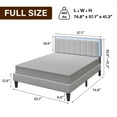 thumbnail image 3 of 4 Ever Full-Size Bedframe with LED Light Headboard, Sturdy Slats, White, 3 of 7