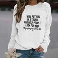 thumbnail image 4 of Vedolay Women 2023 T Shirts Fashion Women's Long Sleeve Sweatshirts Crewneck Casual Loose Fall Clothes,White S, 4 of 4