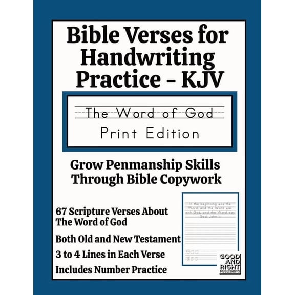Bible Verses for Handwriting Practice - KJV: Word of God Print Edition, (Paperback)