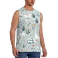 thumbnail image 2 of Bingfone Goose and Doodle Flowers Pattern Men's Tank Tops Workout Sleeveless Tee Shirts Running Beach Tanks for Men-3X-Large, 2 of 8