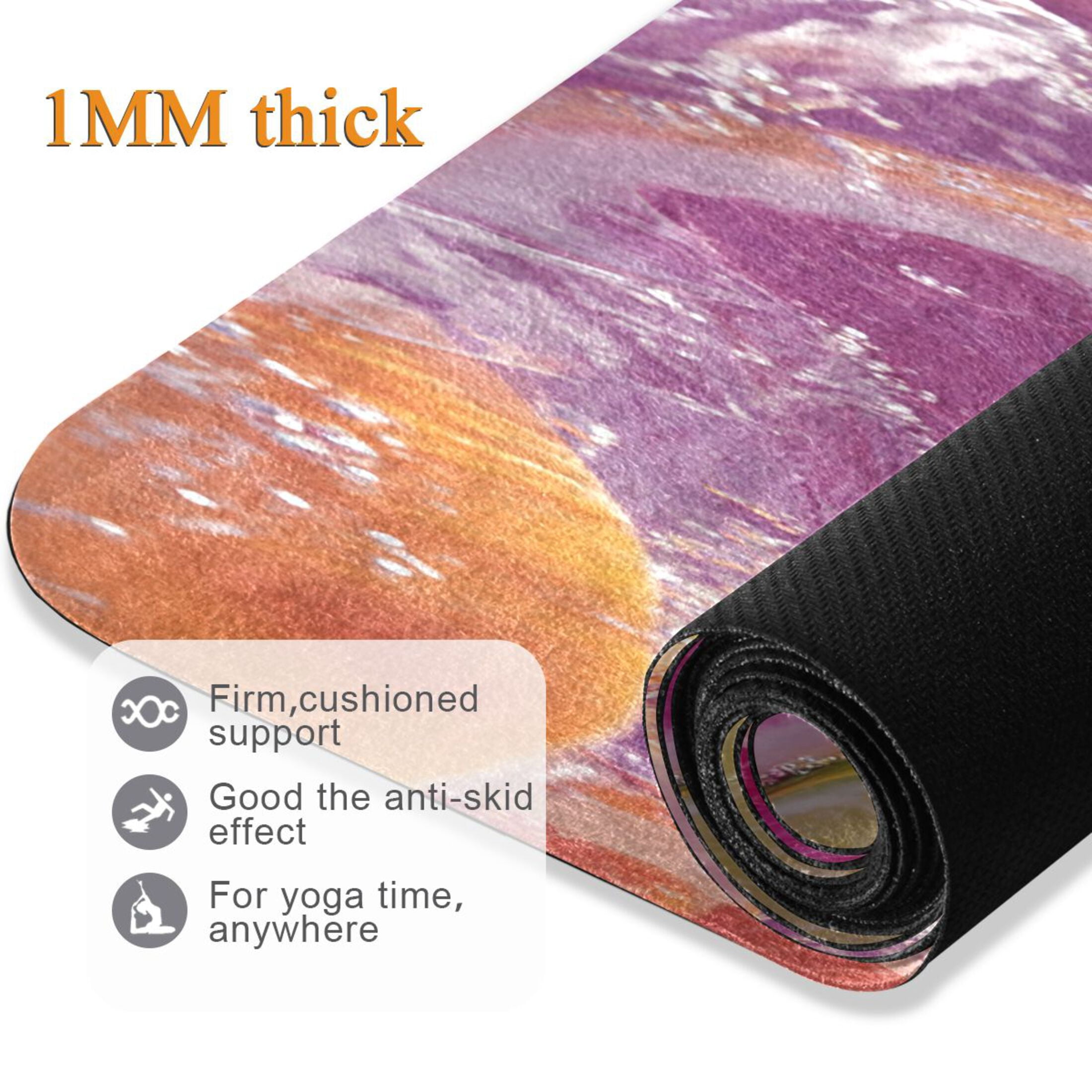 BZSMCE Yoga Mat Women Citrus Slices Blueberries Ice Fitness Mat