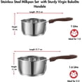thumbnail image 2 of Stainless Steel Milkpan/Saucepan Set of 2-1 Litre and 1.6 Litre,Tea/Chai Pan,Riveted Sturdy Bakelite Handle,Induction and Gas Base, 2 of 7