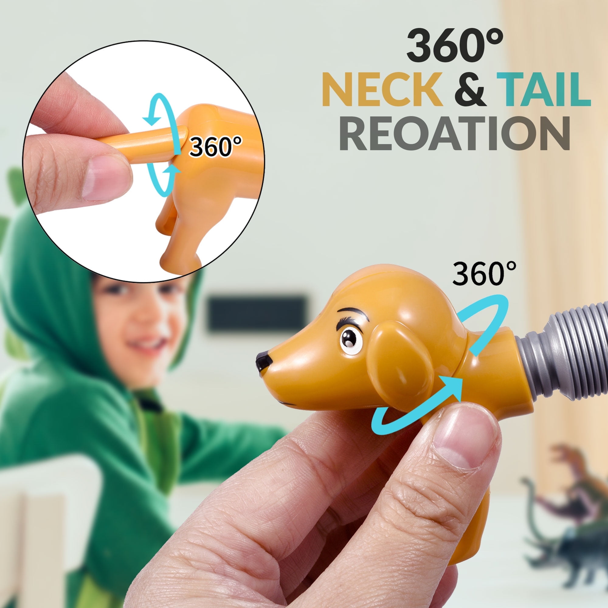 10 Pcs Animal Shape Sensory Pop Tubes Fidget Toys for Kids - Stress Relief Spring Sensory Toys