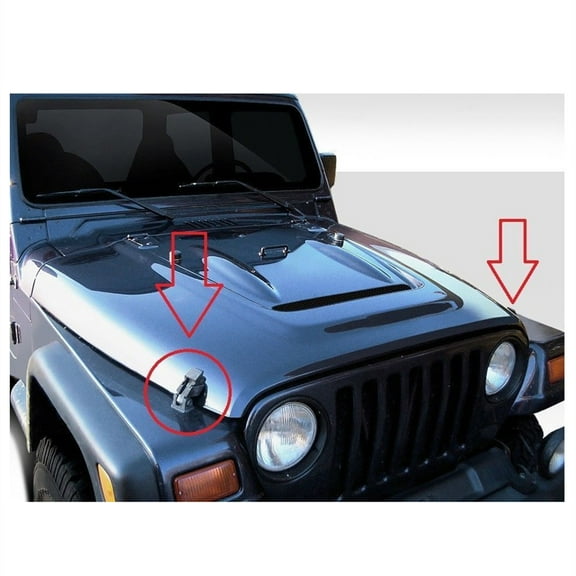 1Pair Front Hood Latch Catch & Bracket 55176636AD for Jeep Wrangler TJ 1997-2006