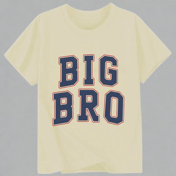 Krdevn Boys "Big Bro" Graphic Print Short Sleeve T-Shirt Casual Crew Neck Summer Tee for Kids,10-11 Years