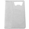 thumbnail image 2 of Barber Hair Comb Stainless Steel Portable Credit Card Size For Men Women Reduce Frizz Create Salon Looks 3.3X2.0X0.1in 1Pack, 2 of 5