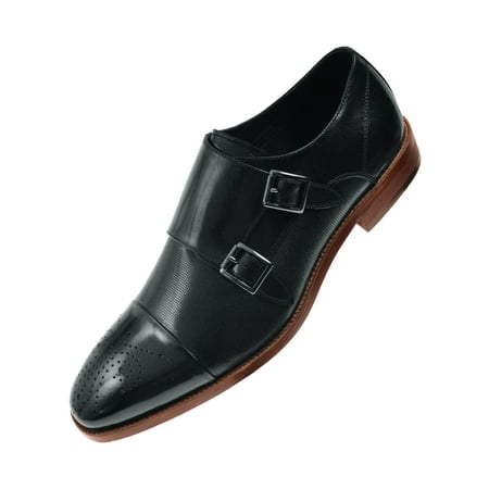 

Asher Green Mens Dress Shoes Genuine Calf Leather Cap Toe Double Monk Strap Style AG1101