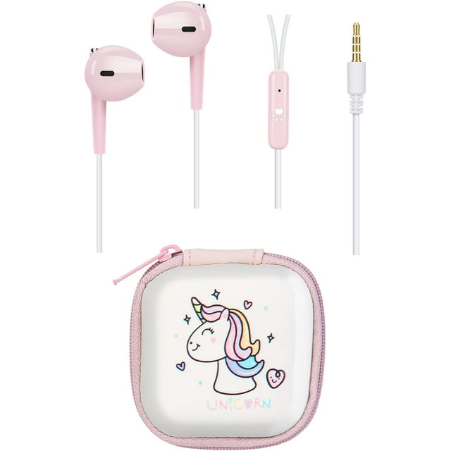Earbuds for Kids with Storage Case Cute Kids Earbud with Mic for School