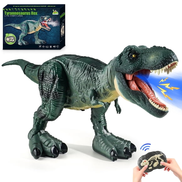 Tyrannosaurus Remote Control Dinosaur Toys for Kids 3-12, Adjustable Speed T Rex Toys with Mist Spray, Light & Roar - RC Robot Dinosaur Christmas, Bi