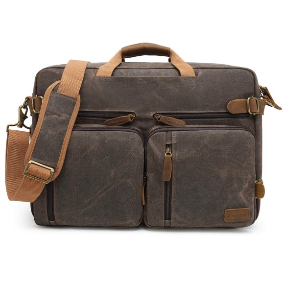 CoolBELL Sac Messager pour Ordinateur Portable Sac à Bandoulière Vintage Sac à Dos Convertible Mallette Rétro Sac de Voyage Polyvalent pour Ordinateur Portable 17,3 Pouces pour Hommes Affaires