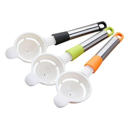

1pc Plastic Egg Separator Stainless Steel Handle Yolk White Separators Kitchen Gadgets Baking Tool (Random Color)