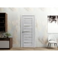 thumbnail image 7 of Solid French Pre-Hung Door Frosted Glass | Quadro 4445 Nordic White | Single Regular Panel Frame Trims Handle | Bathroom Bedroom Sturdy Doors -18" x 96", 7 of 7