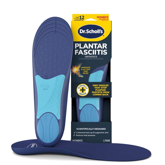 Dr. Scholl's Plantar Fasciitis Pain Relief Arch Support Orthotics, Women Shoe Sizes 6-10, 1 Pair