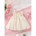 thumbnail image 2 of FEORJGP Kids Baby Girl Summer Romper Dress 0-2Y Toddler Sleeveless Jumpsuit A-line Dress Solid Color Ruched Slip Dress Cute Bow High Waist Princess Dress for Newborn Cute Sweet Clothes, 2 of 9