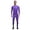 Purple, variant on Men's Casual Fitness Drying Elastic Long Sleeve Sports Suit Gym Pants Training Compression Pants Fitness Suit Red L