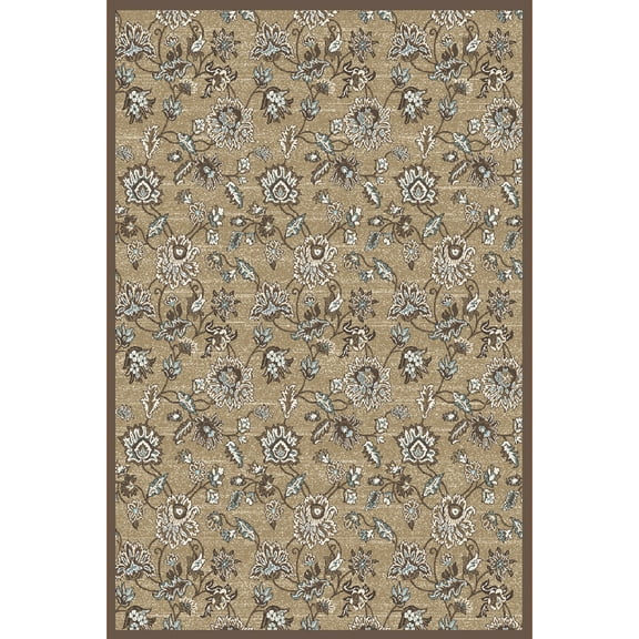 Radici Usa Pisa Area Rug 3475 Beige Vines Leaves 7' 10 x 7' 10" Round