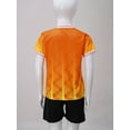 thumbnail image 3 of Sinleey Kids Boys Soccer Jerseys Sportswear Quick Dry Athletic Shirts T-shirt with Shorts Set Sports Orange M, 3 of 6