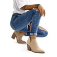 thumbnail image 6 of Pennysue Women's Middle Heel Ankle Booties Nude Thick Heeled Stacked Short Boots Size 7M, 6 of 7