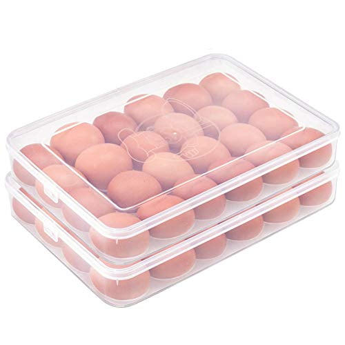 Container for 24 Eggs Deviled Egg Tray Carrier with Lid Egg Holder for Refrigerator