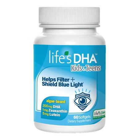 Life’s DHA Kids & Teens Daily Supplement to Support Eye Health and Brain Health with Lutein, Non-GMO, 60 Softgels