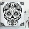 thumbnail image 1 of Ambesonne Sugar Skull Shower Curtain, Mandala Spain, 69"Wx84"L, Black Pale Grey, 1 of 3