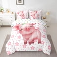 thumbnail image 2 of YST Ensemble de Literie Floral Cochon Dessin Animé, 7 Pcs, Taille Simple, 2 of 4