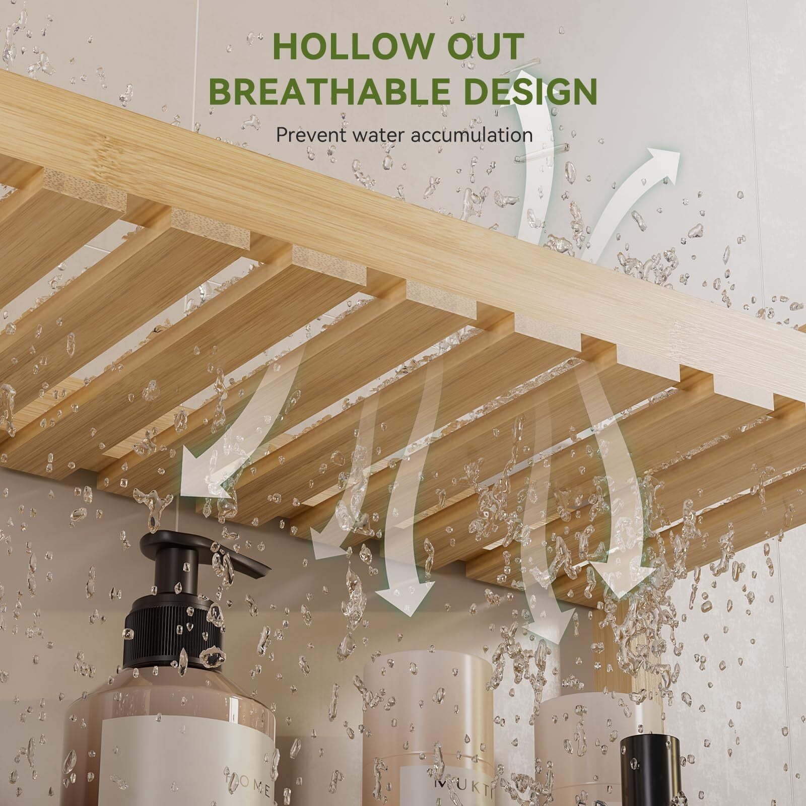 Bamboo Over the Toilet Storage Shelf - 2-Tier Bathroom Organizers, 2 in 1 Dual Stable Home Storage Rack for Small Bathroom, Space Saver